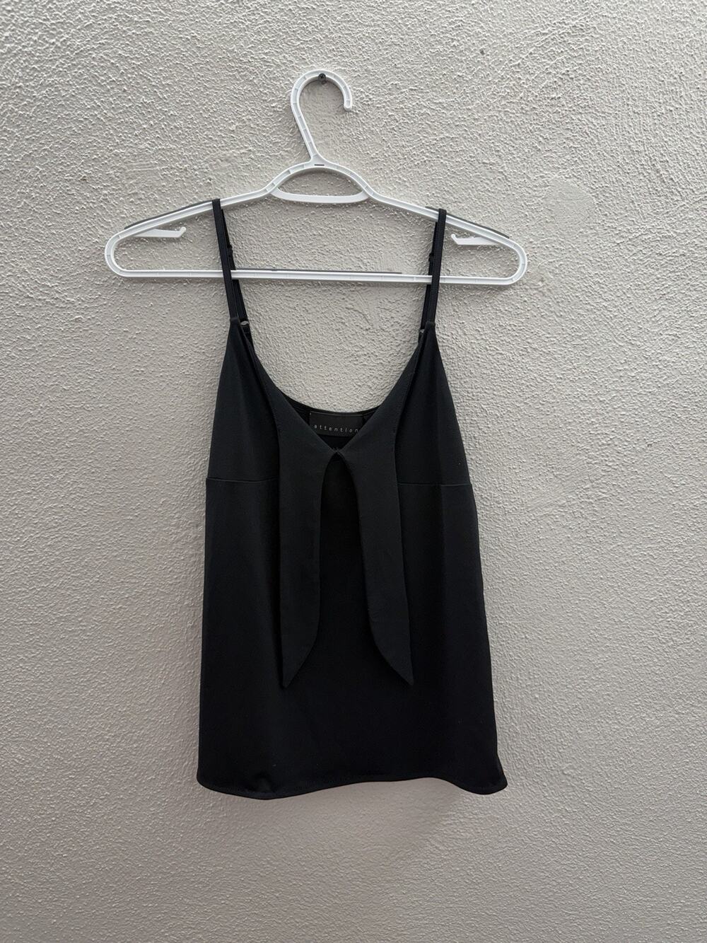 Attention Womens Tank Top Size XS Black Sleeveless Tie Front